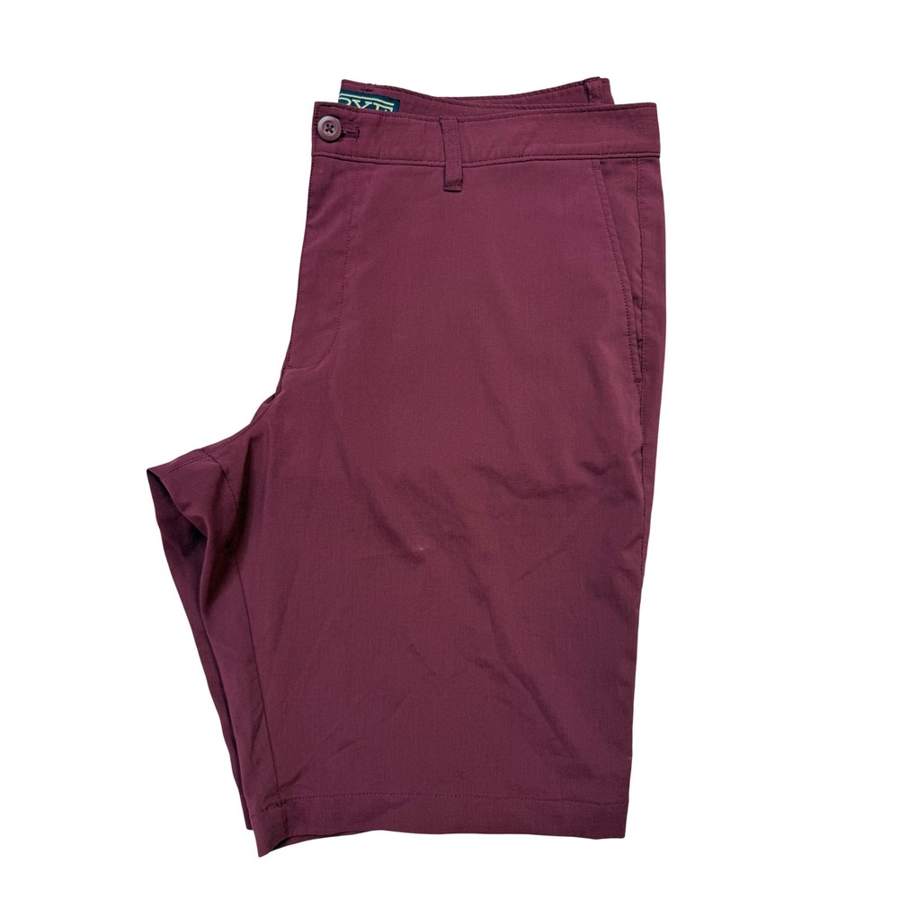 Hawker Rye Mens Performance Golf Shorts Burgundy Maroon Size 38 x 11.5 Stretch